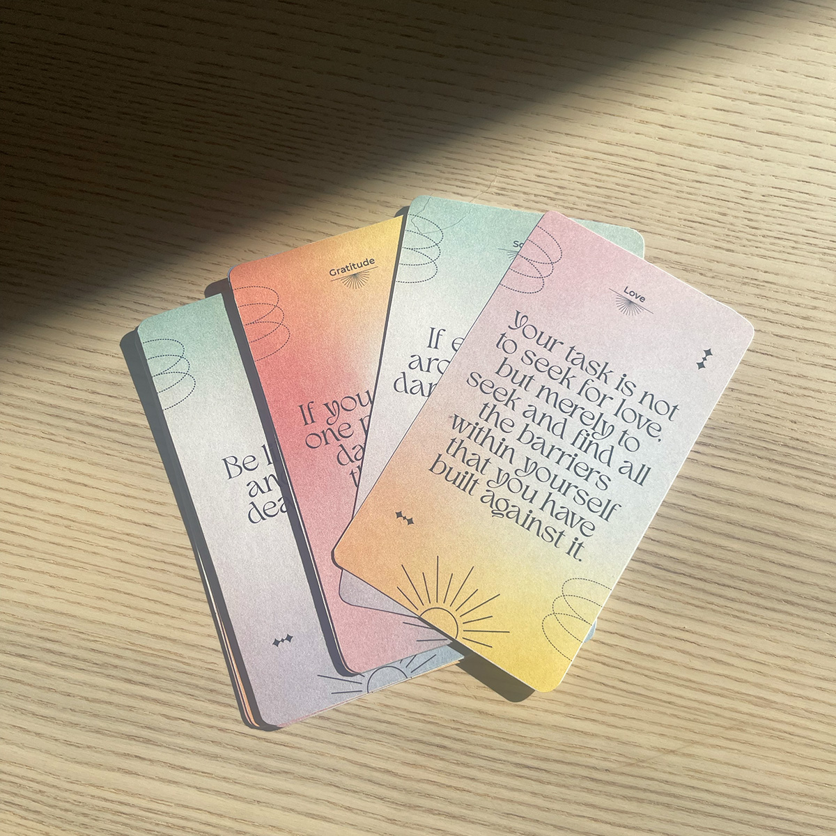 Deck of cards with Rumi quotes